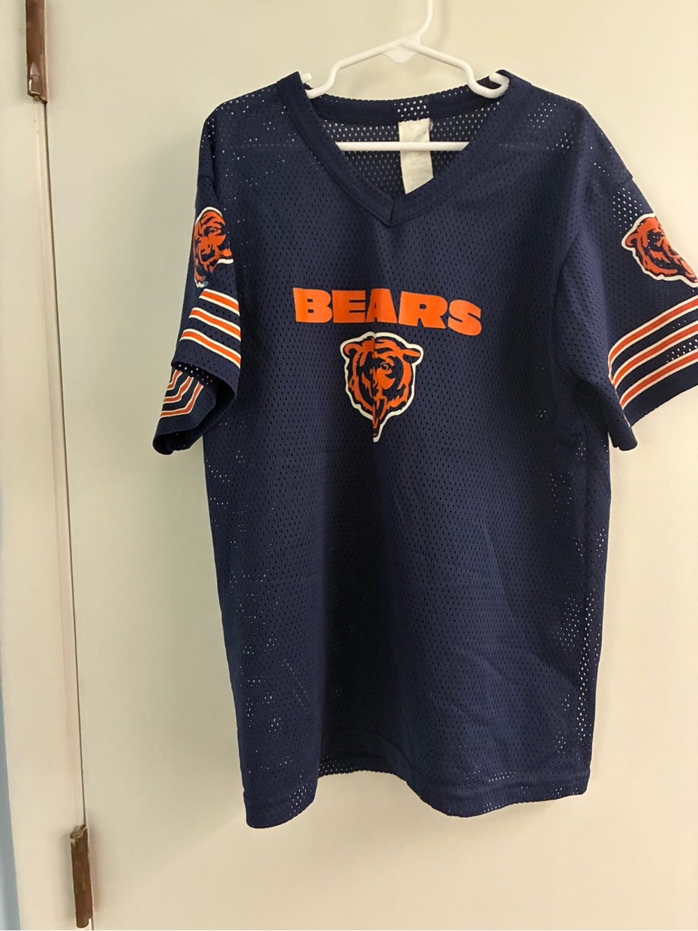 STARTER Navy Blue & Orange Chicago Bears Mesh Jersey Top